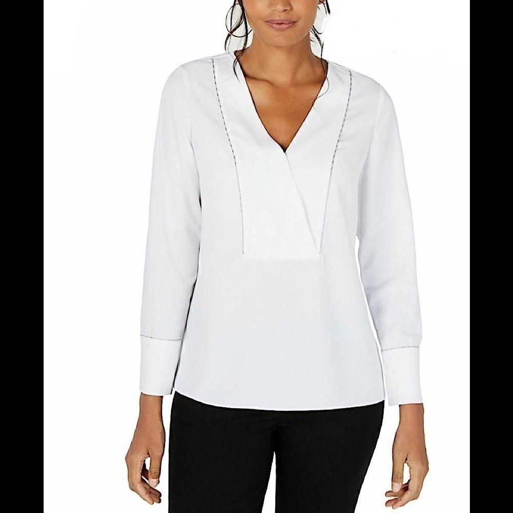 Alfani white long sleeve beaded top. - Picture 10 of 10